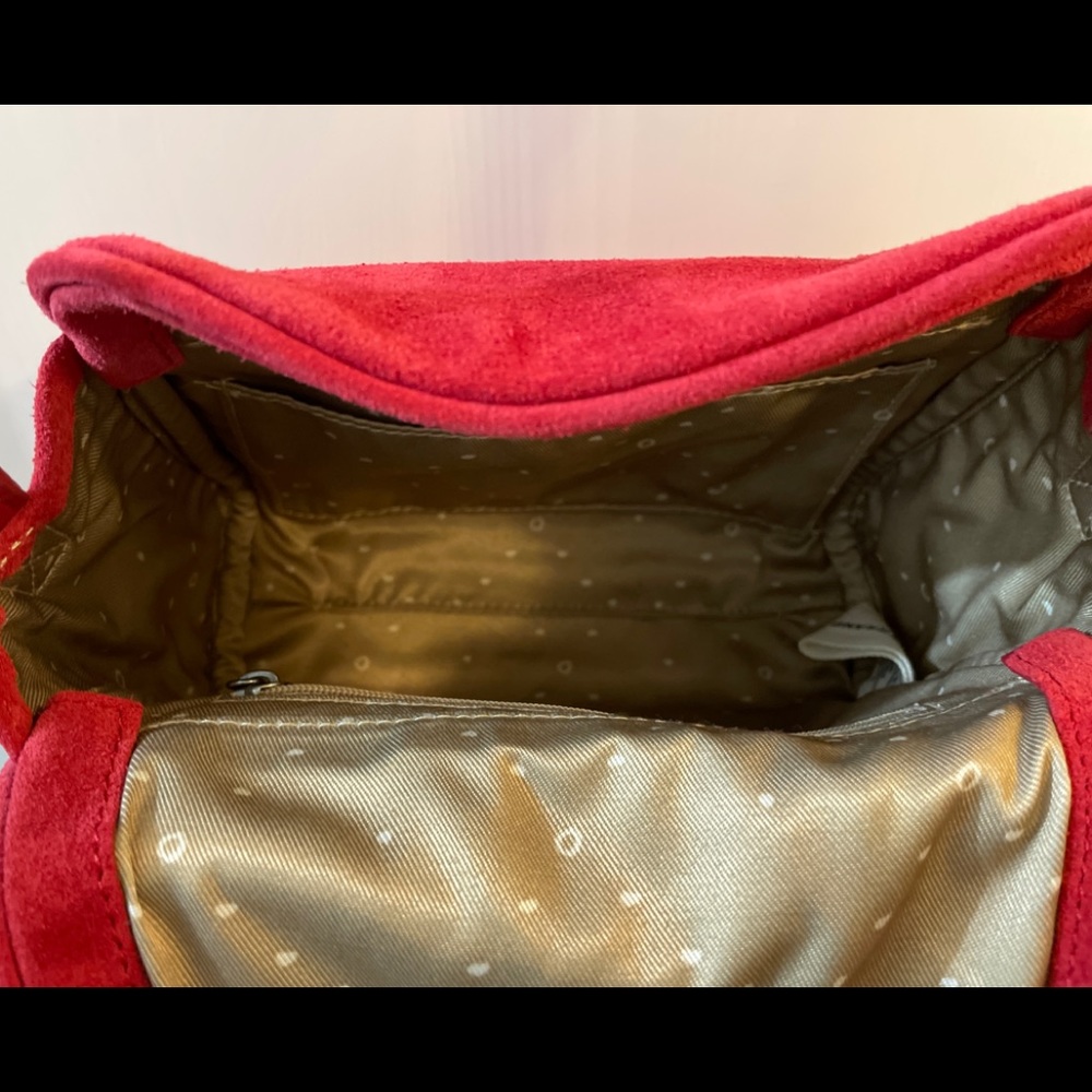Lucky Brand - Suede Leather Red Small Crossbody - Picture 7 of 15